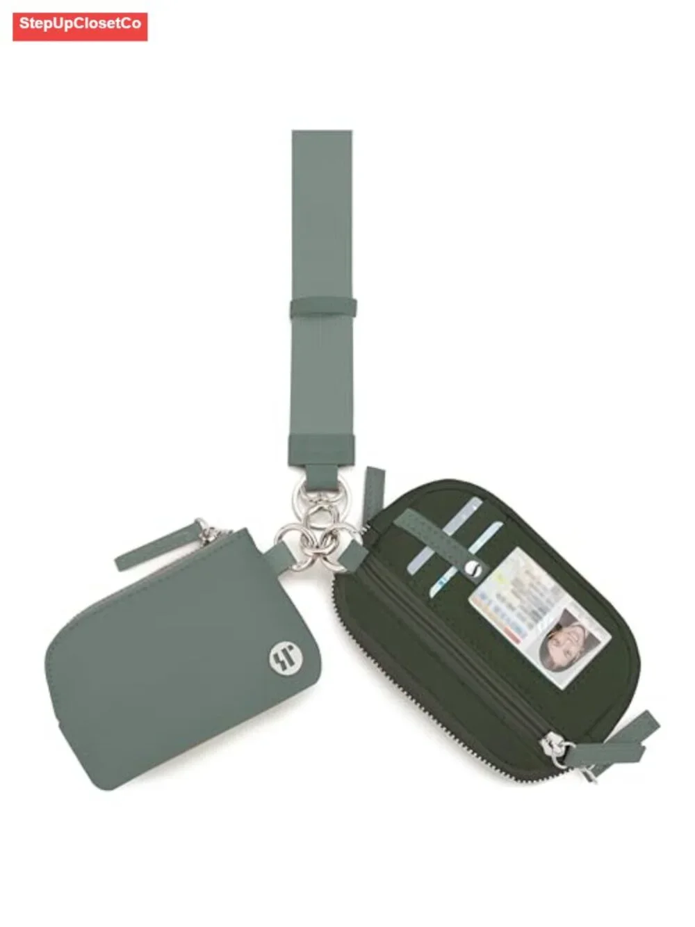 RFID Wristlet Wallet for Women, Waterproof Nylon Keychain Wallet with Dual